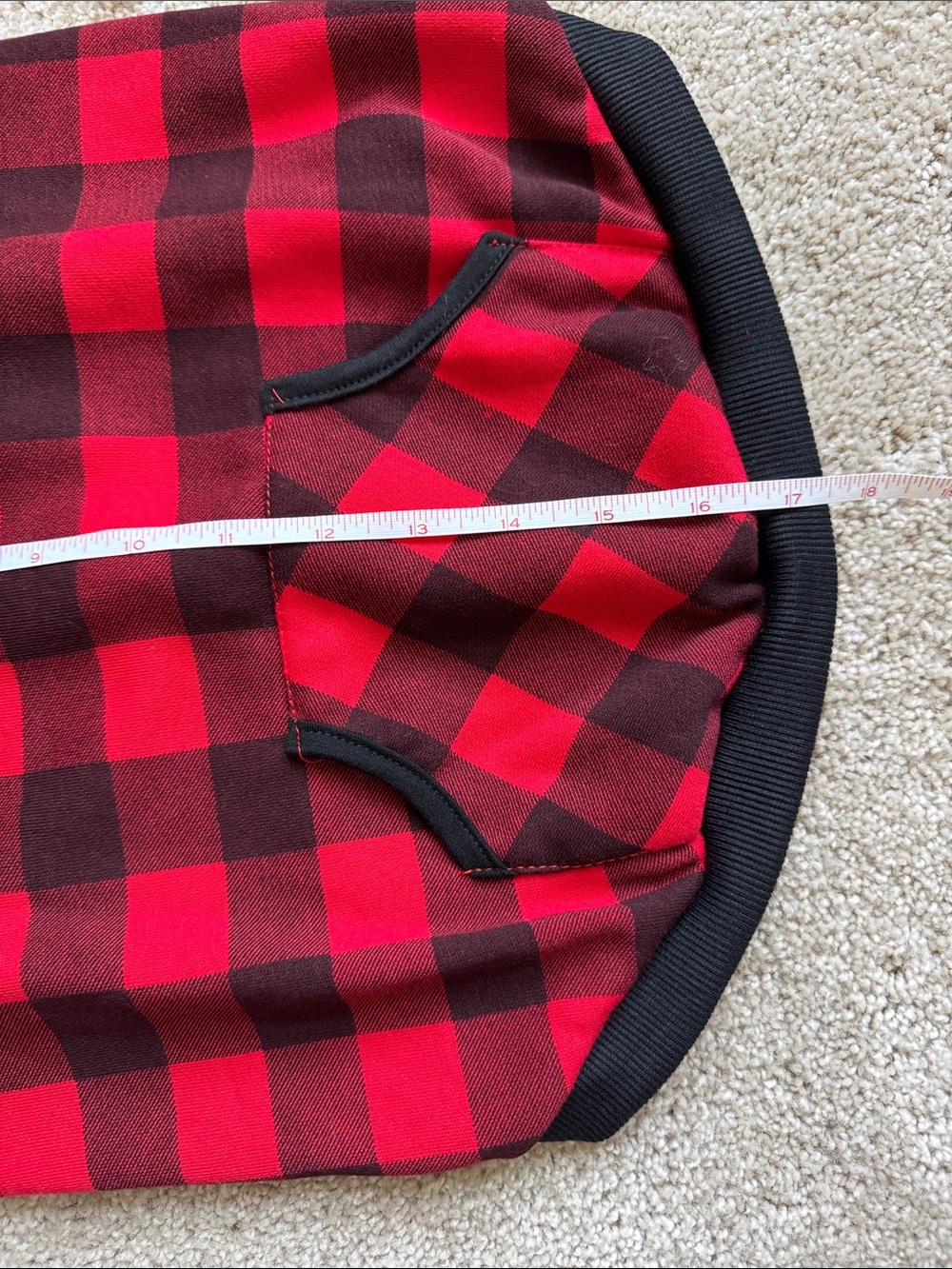 Red Buffalo Plaid Hooded snap front dog shirt - Picture 5 of 5